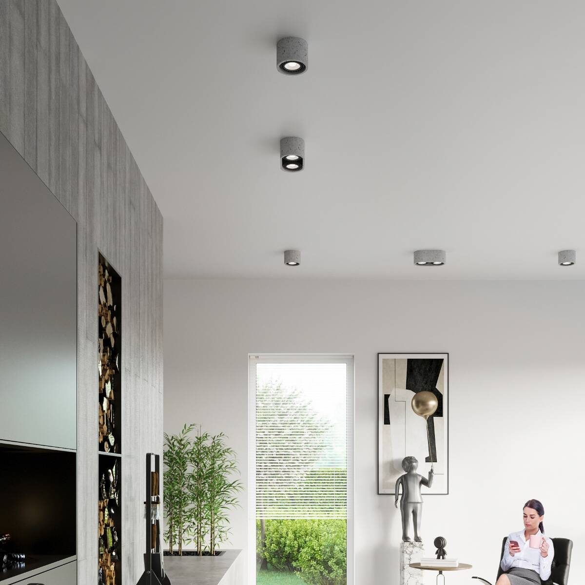 Beton - Deckenleuchte "Basic 2" – Deckenlampen in Betongrau | Dexity Lichtdesign