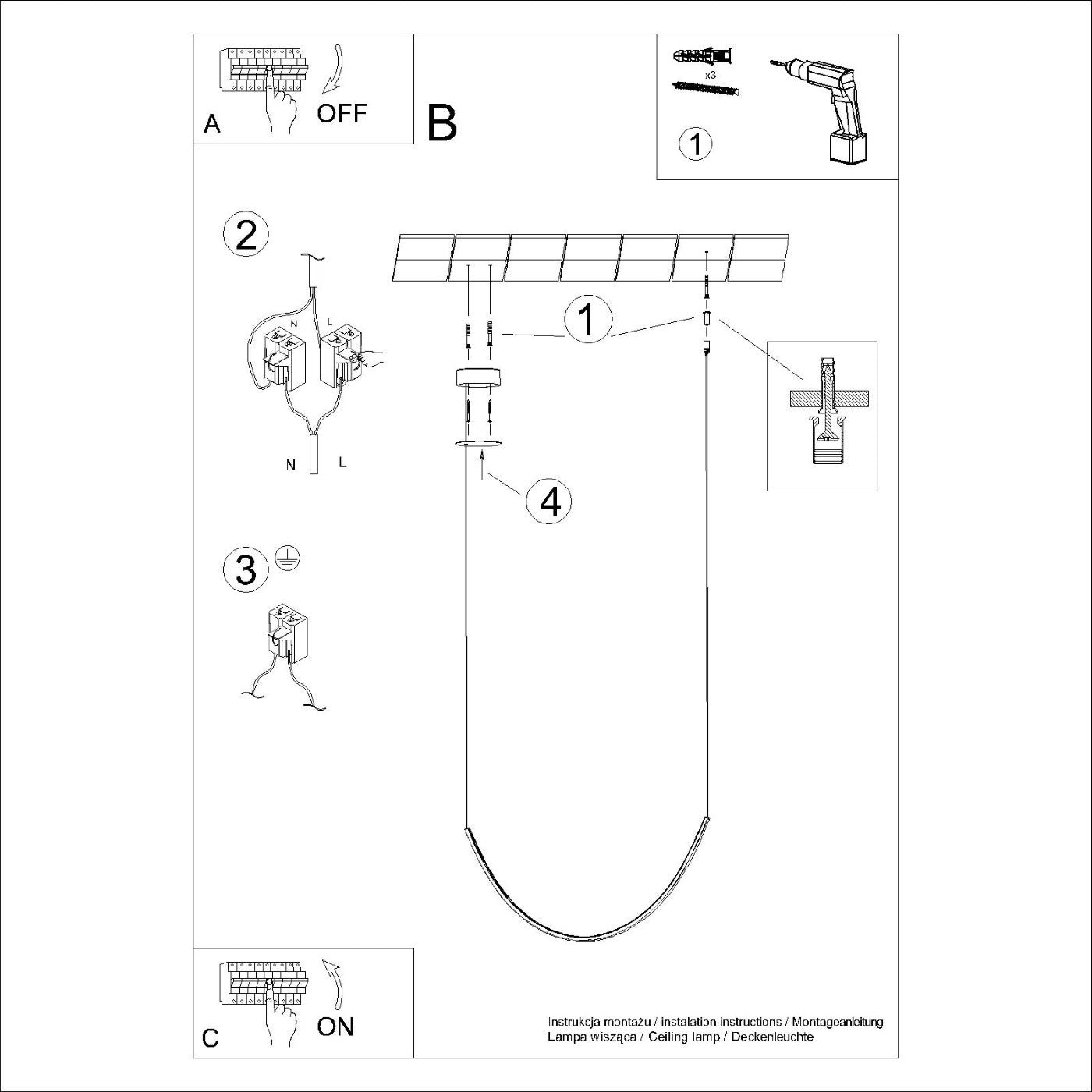Kronleuchter "ALVAR 1" 3000K