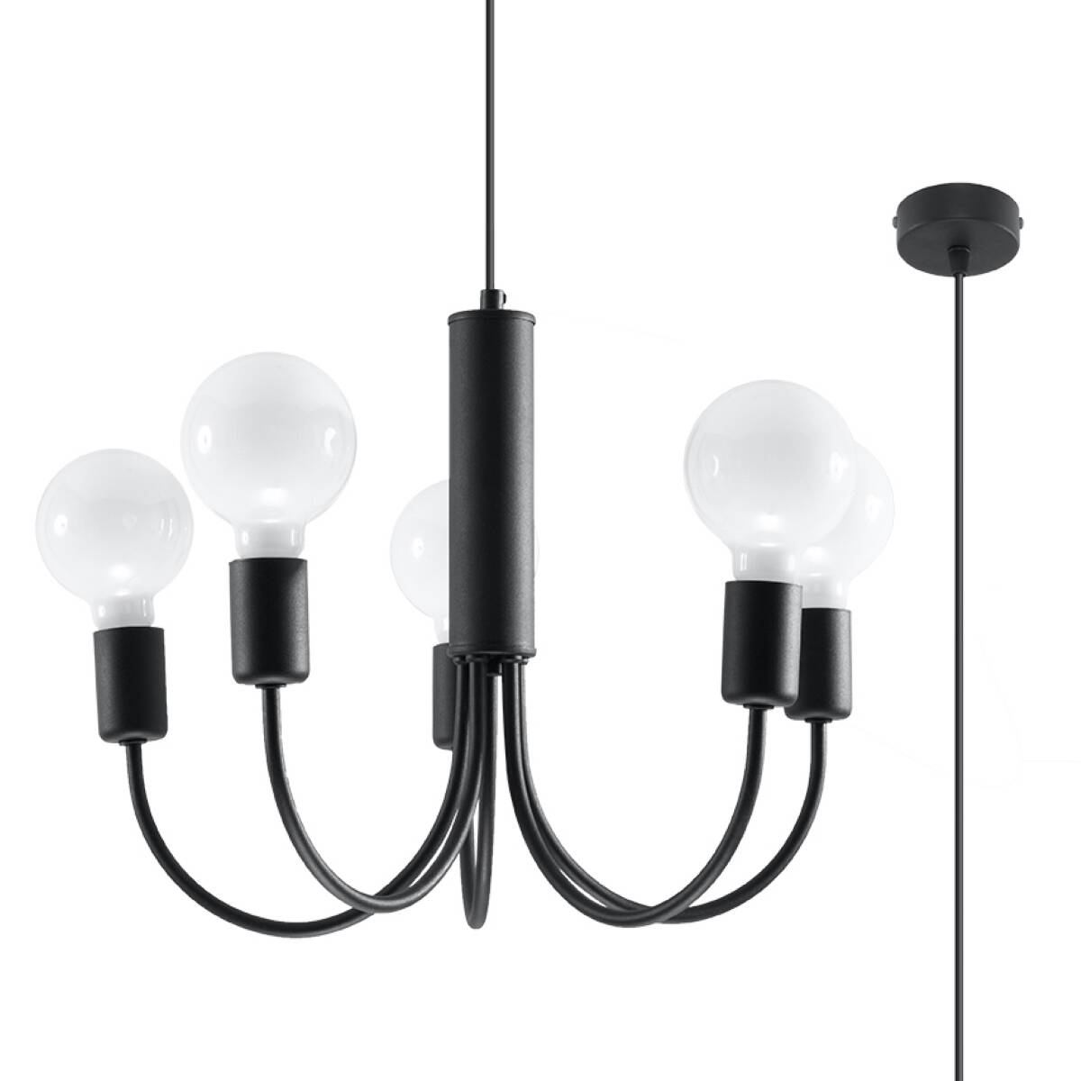 Kronleuchter "Piccolo 5" – Kronleuchter in Schwarz | Dexity Lichtdesign