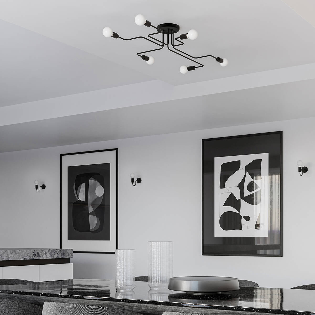 Deckenleuchte "Vector 8" – Deckenlampen in Schwarz | Dexity Lichtdesign