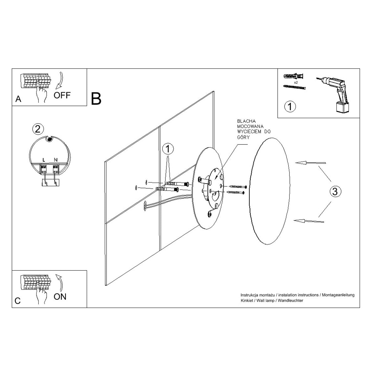 Wandleuchte "BORGEN" 3000K
