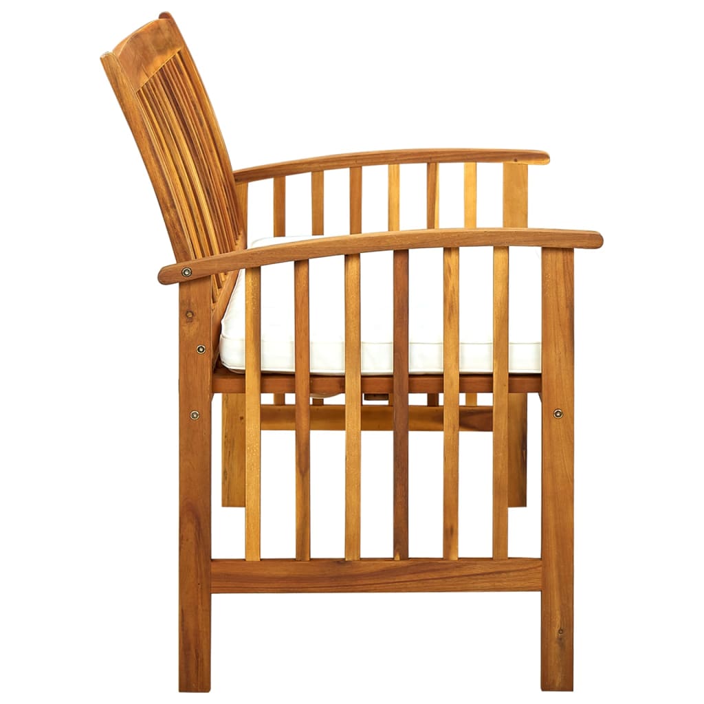 Gartenbank mit Kissen 119 cm Akazienholz