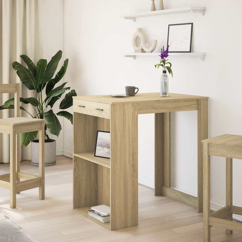 Bartisch mit Regal 102x70x103,5 cm