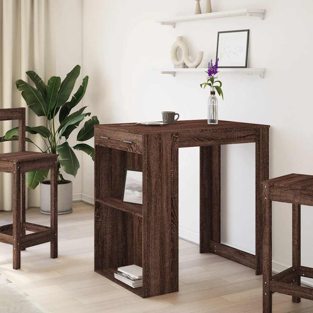 Bartisch mit Regal 102x70x103,5 cm