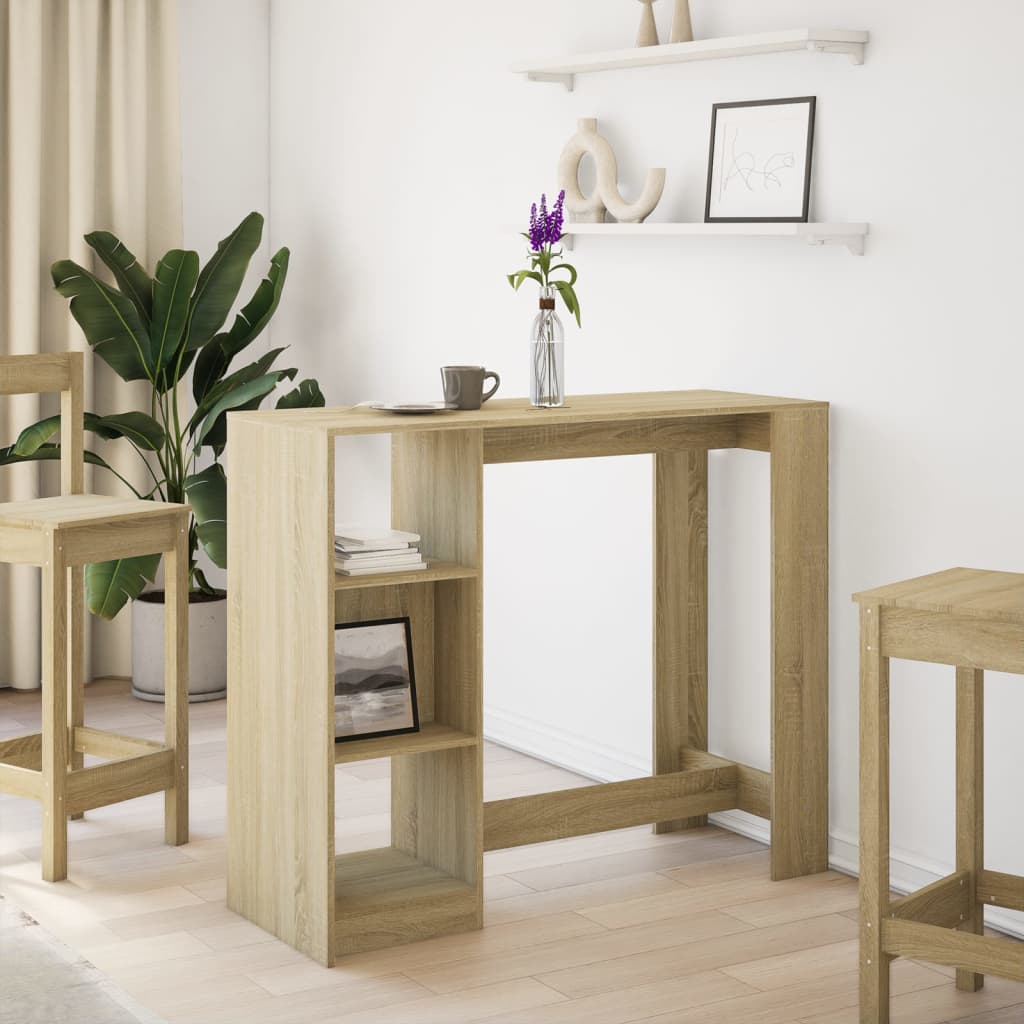 Bartisch mit Regal 124x46x103,5 cm