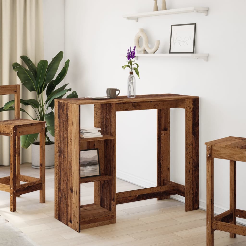 Bartisch mit Regal 124x46x103,5 cm