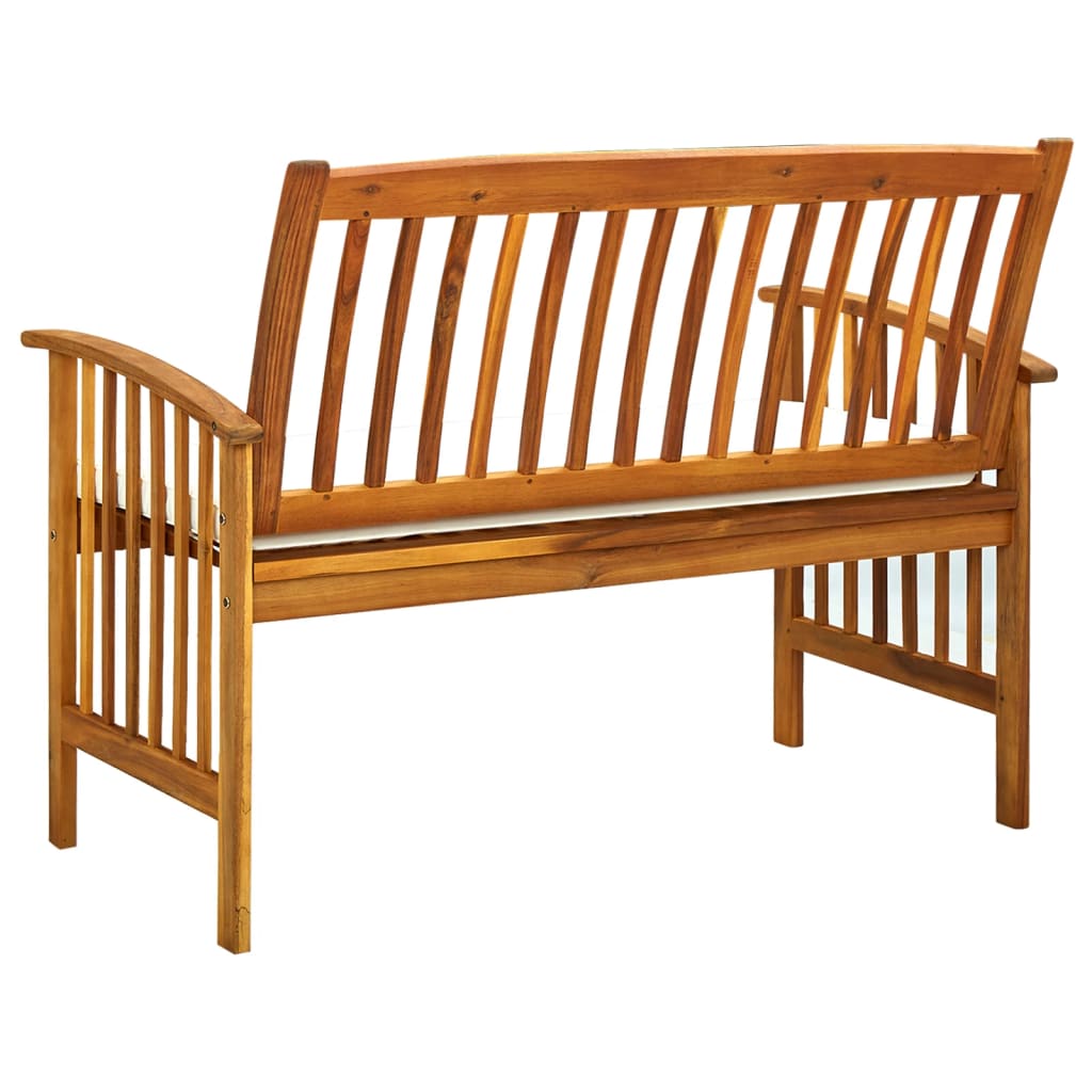 Gartenbank mit Kissen 119 cm Akazienholz