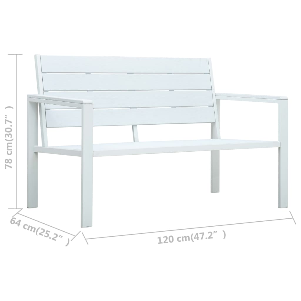 Gartenbank 120 cm HDPE Holz-Optik