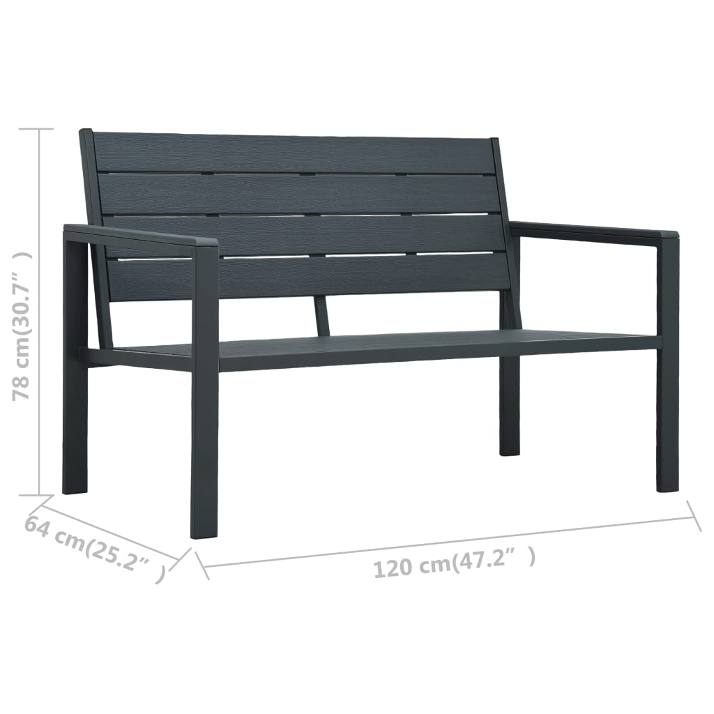 Gartenbank 120 cm HDPE Holz-Optik