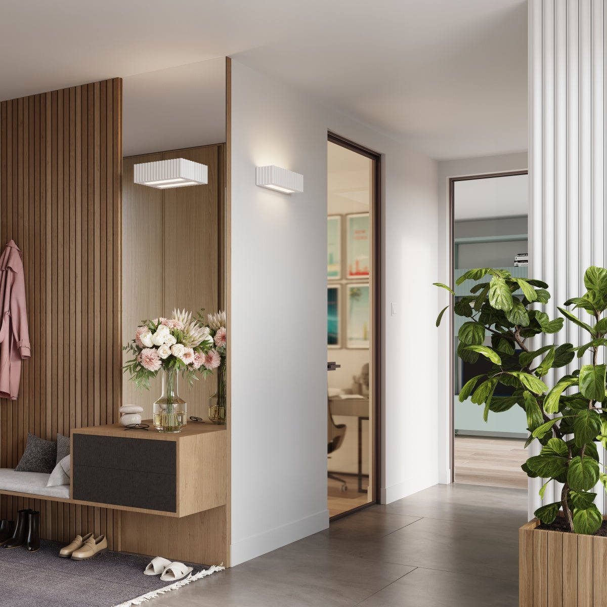 Keramik Wandleuchte "RIGATA" – in Weiß | Dexity Lichtdesign