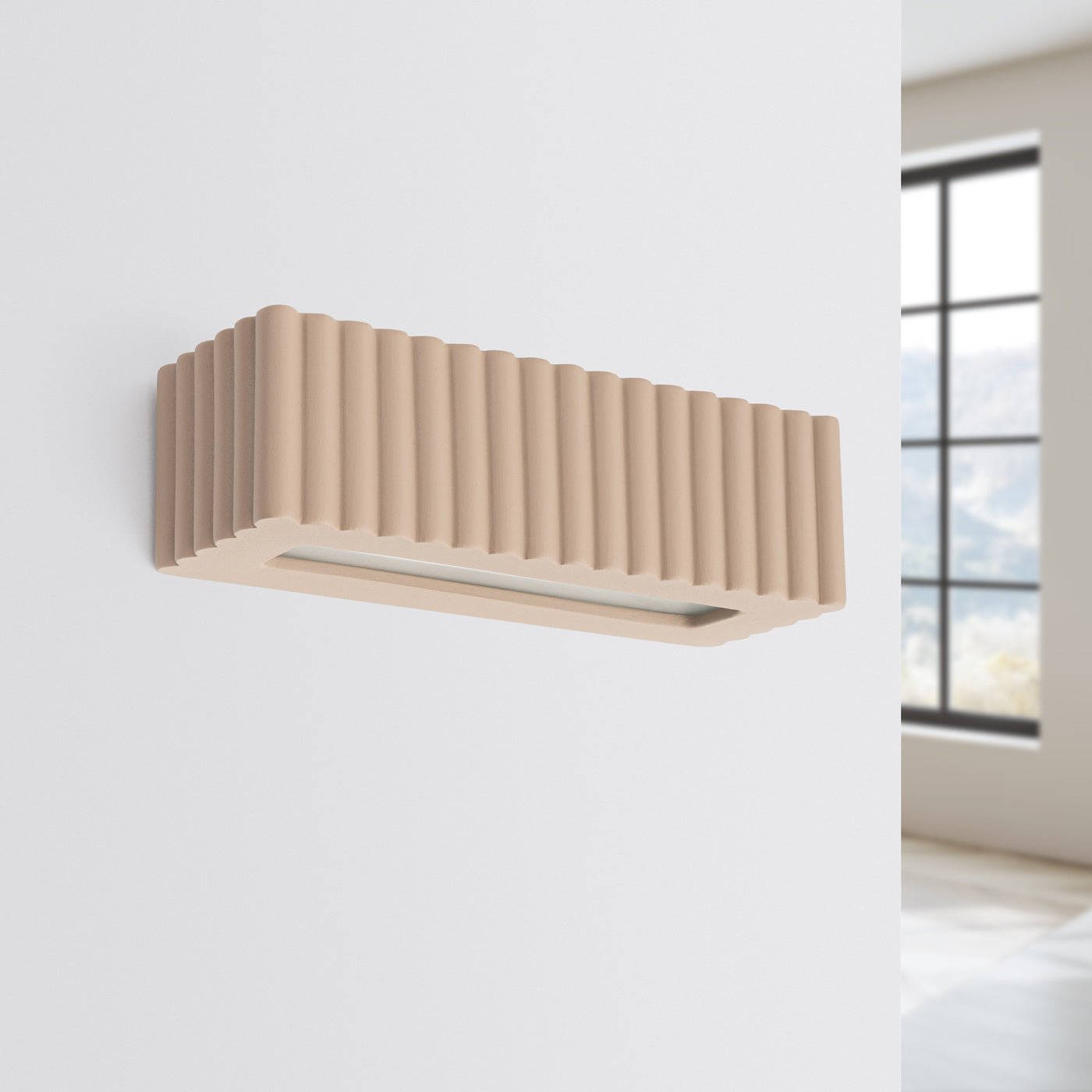 Keramik Wandleuchte "RIGATA" – in Taupe | Dexity Lichtdesign