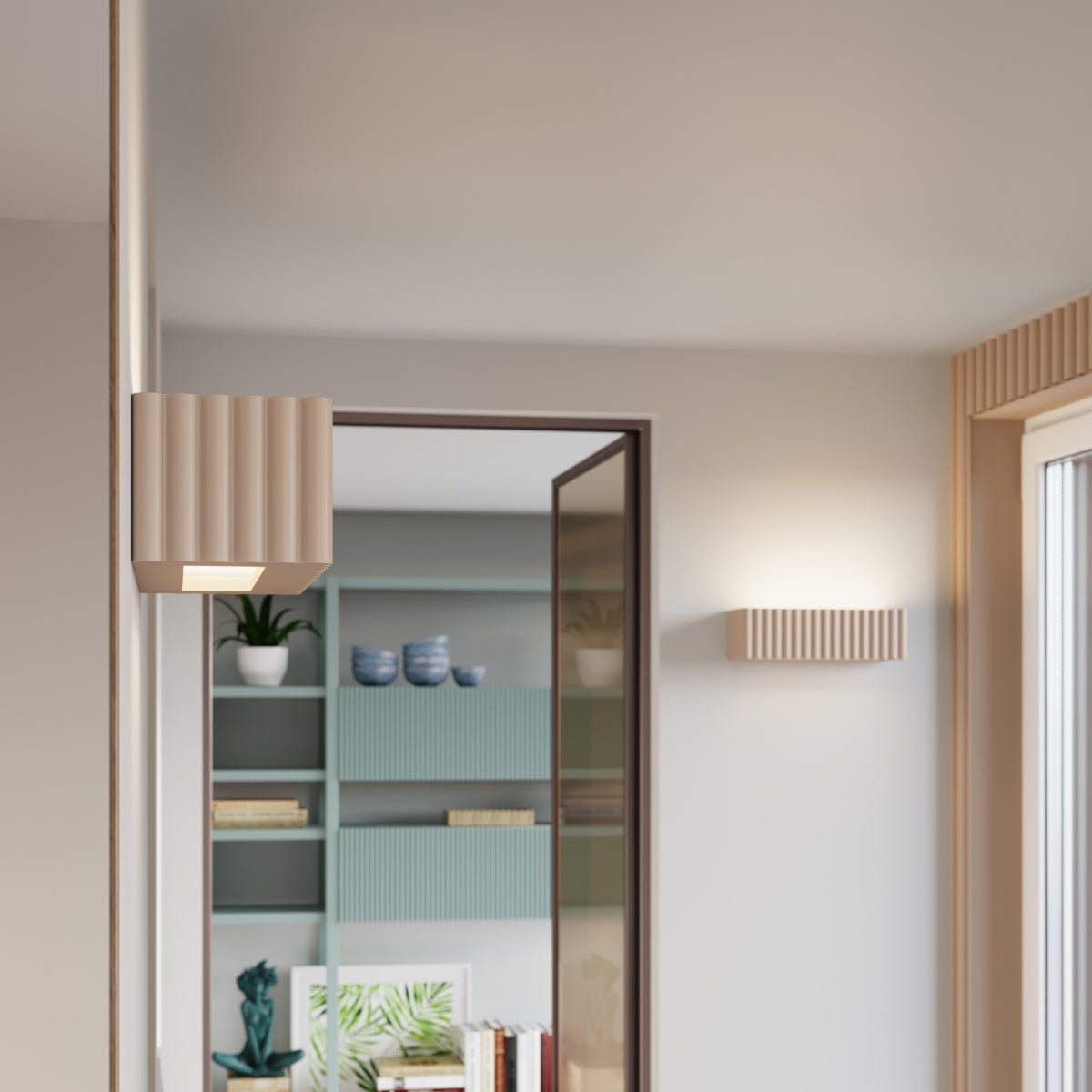 Keramik Wandleuchte "RIGATA" – in Taupe | Dexity Lichtdesign