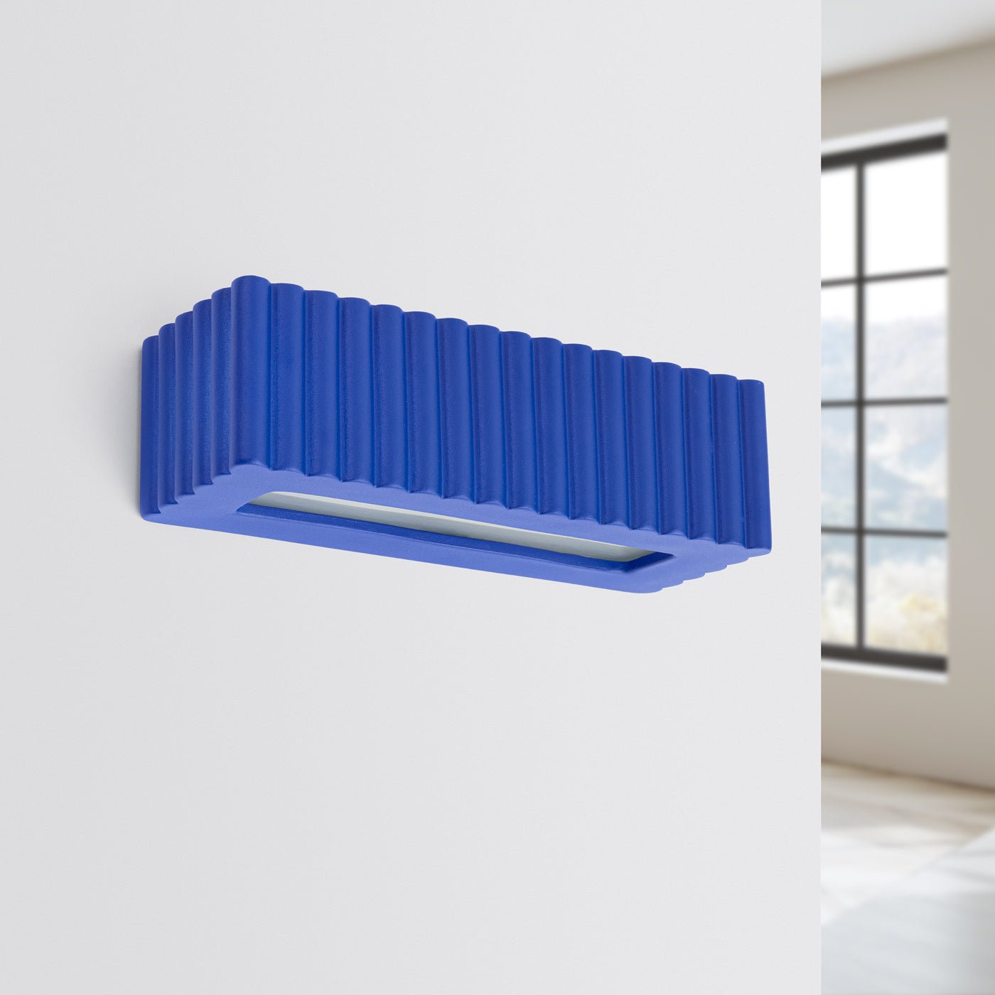 Keramik Wandleuchte "RIGATA" – in Ultramarin | Dexity Lichtdesign