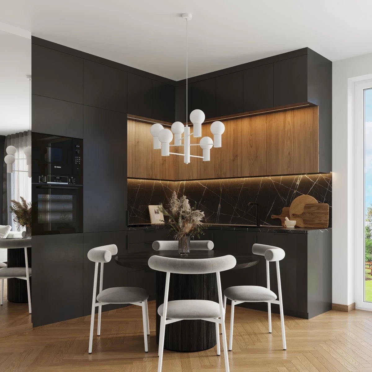 Kronleuchter "HALO 6" – in Weiß | Dexity Lichtdesign