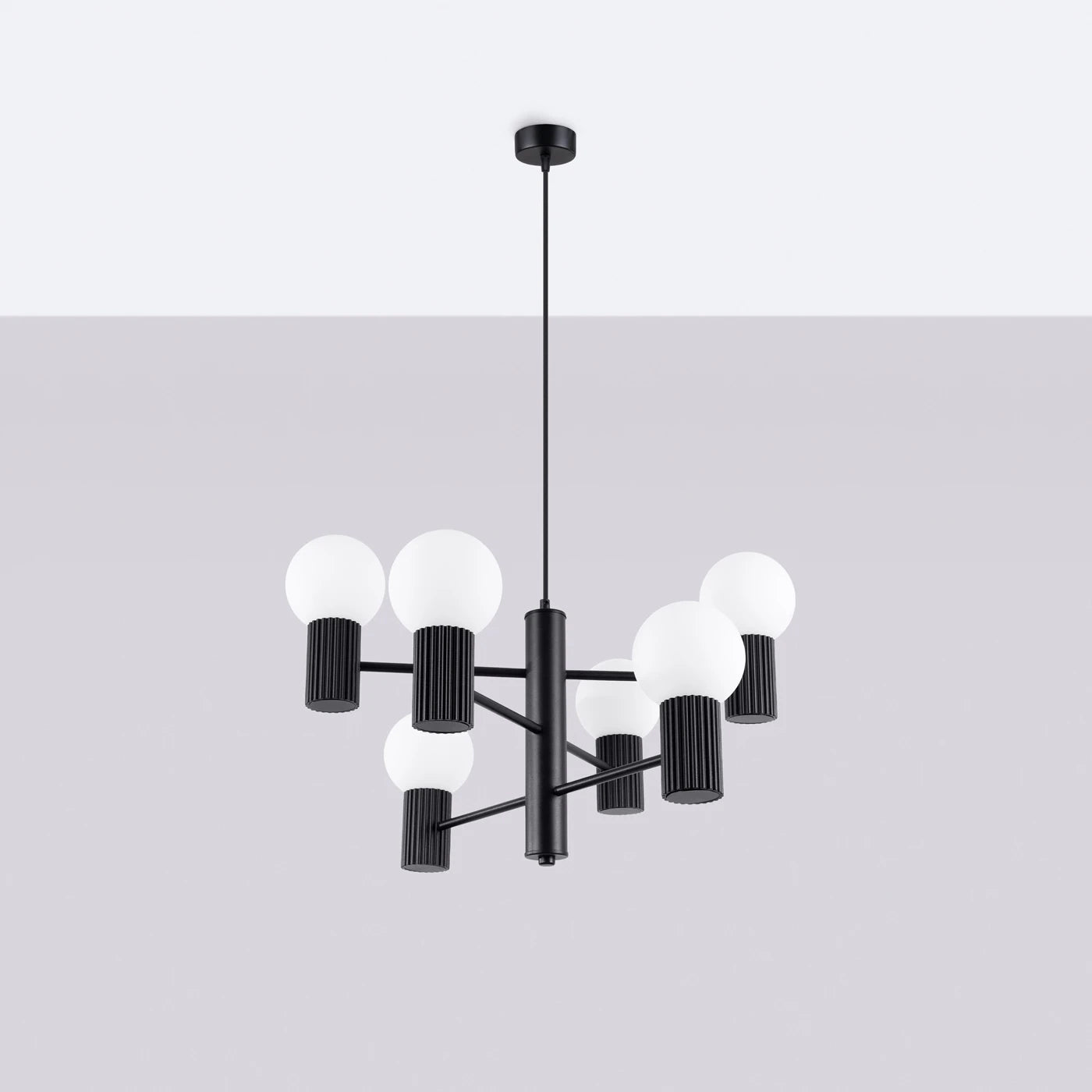 Kronleuchter "HALO 6" – in Schwarz | Dexity Lichtdesign