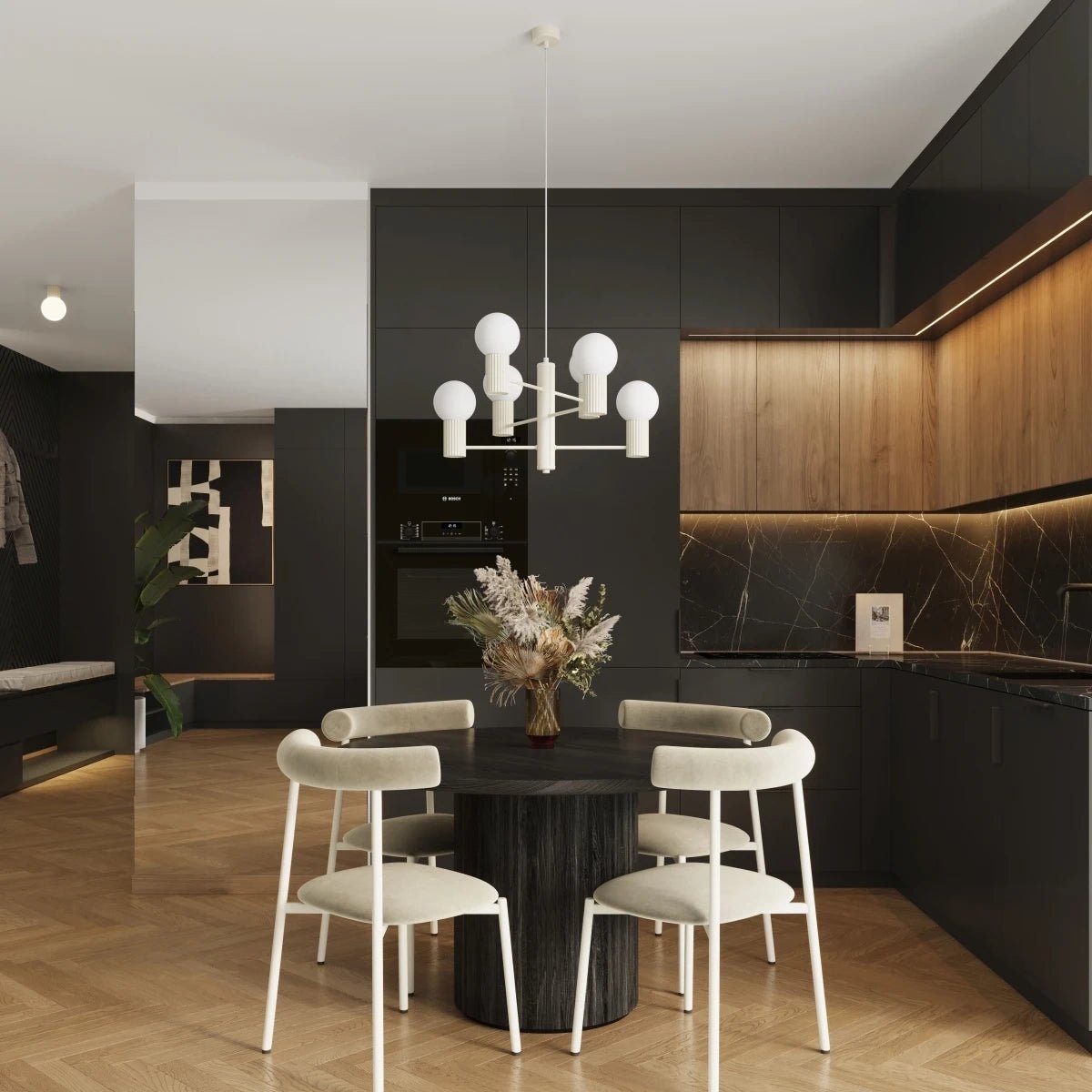 Kronleuchter "HALO 6" – in Beige | Dexity Lichtdesign