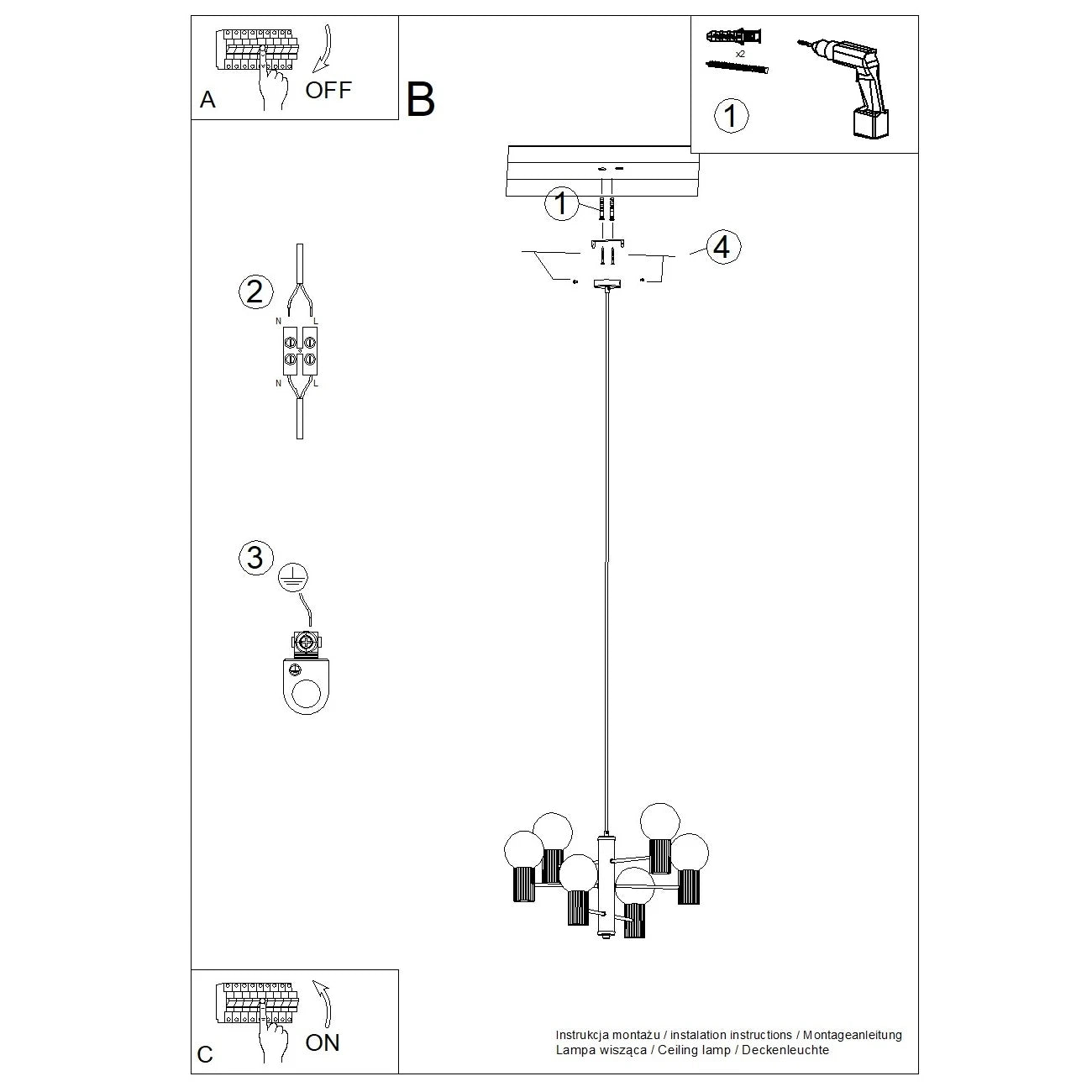 Kronleuchter "HALO 6" – in Olivgrün | Dexity Lichtdesign