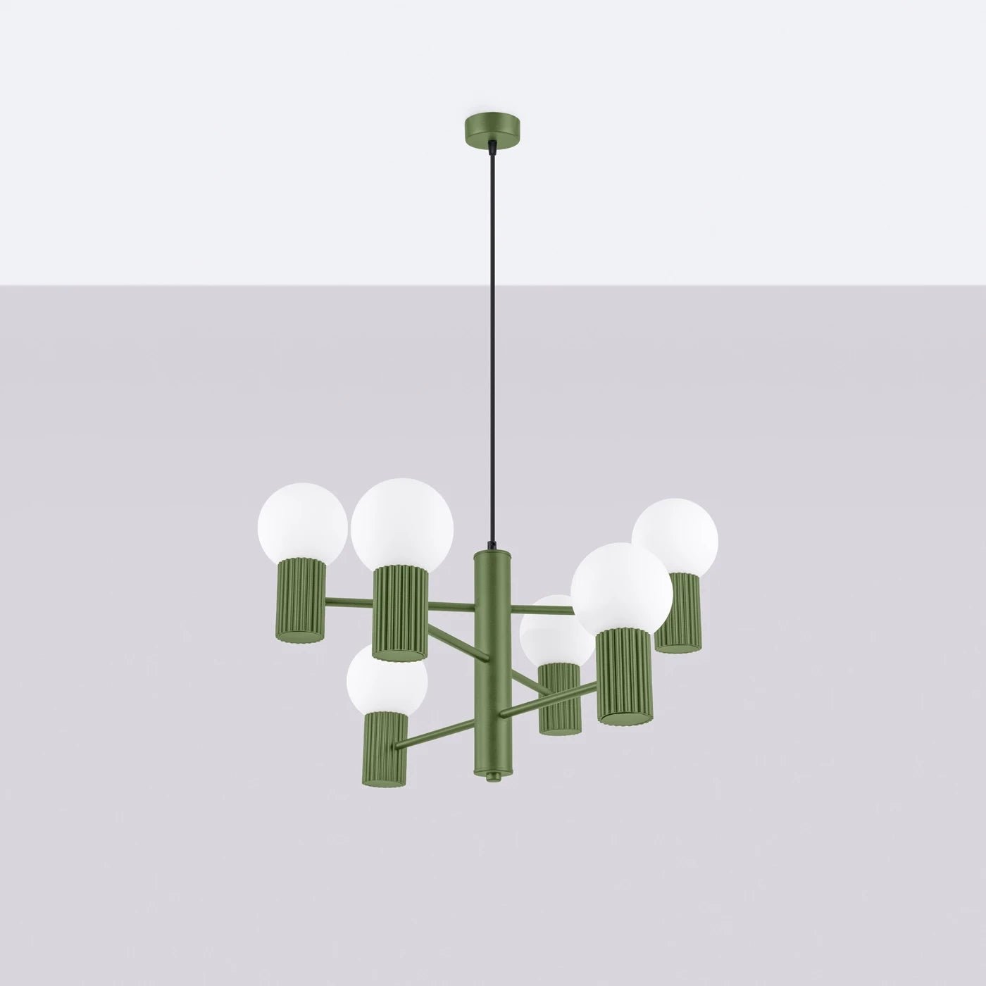 Kronleuchter "HALO 6" – in Olivgrün | Dexity Lichtdesign