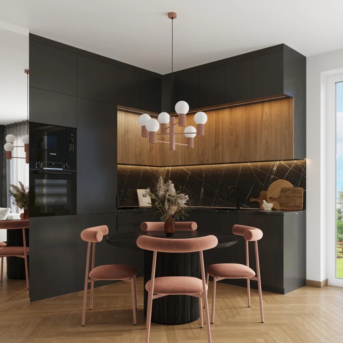 Kronleuchter "HALO 6" – in Mokka | Dexity Lichtdesign