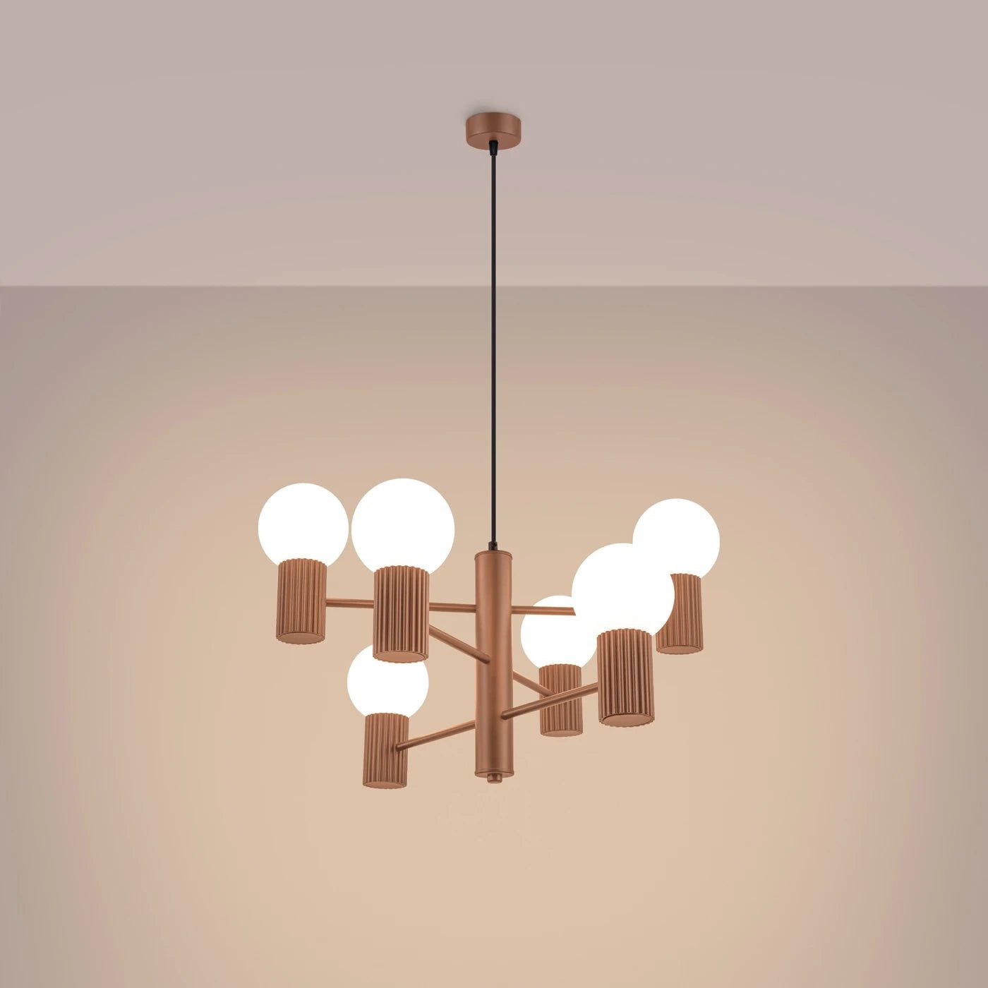 Kronleuchter "HALO 6" – in Mokka | Dexity Lichtdesign