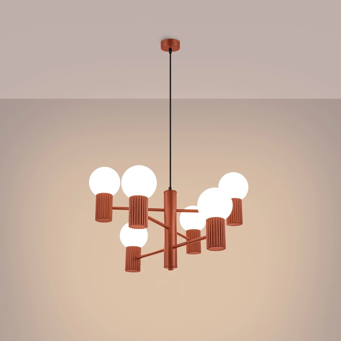 Kronleuchter "HALO 6" – in Mokka | Dexity Lichtdesign