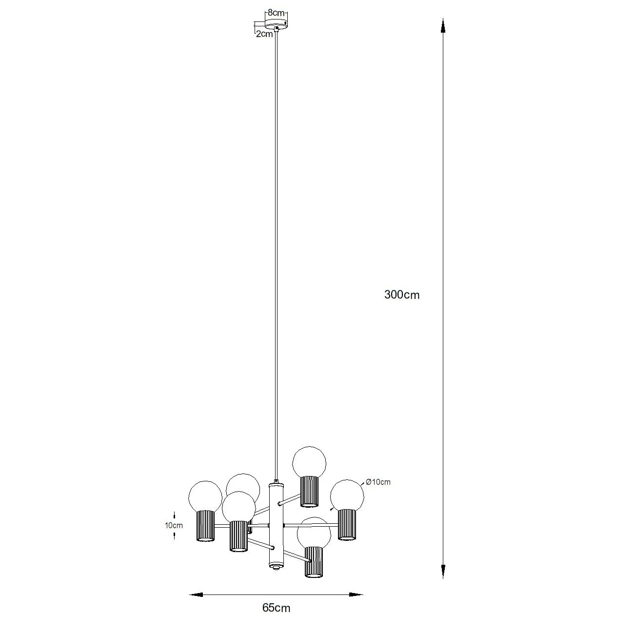 Kronleuchter "HALO 6" – in Ultramarin | Dexity Lichtdesign