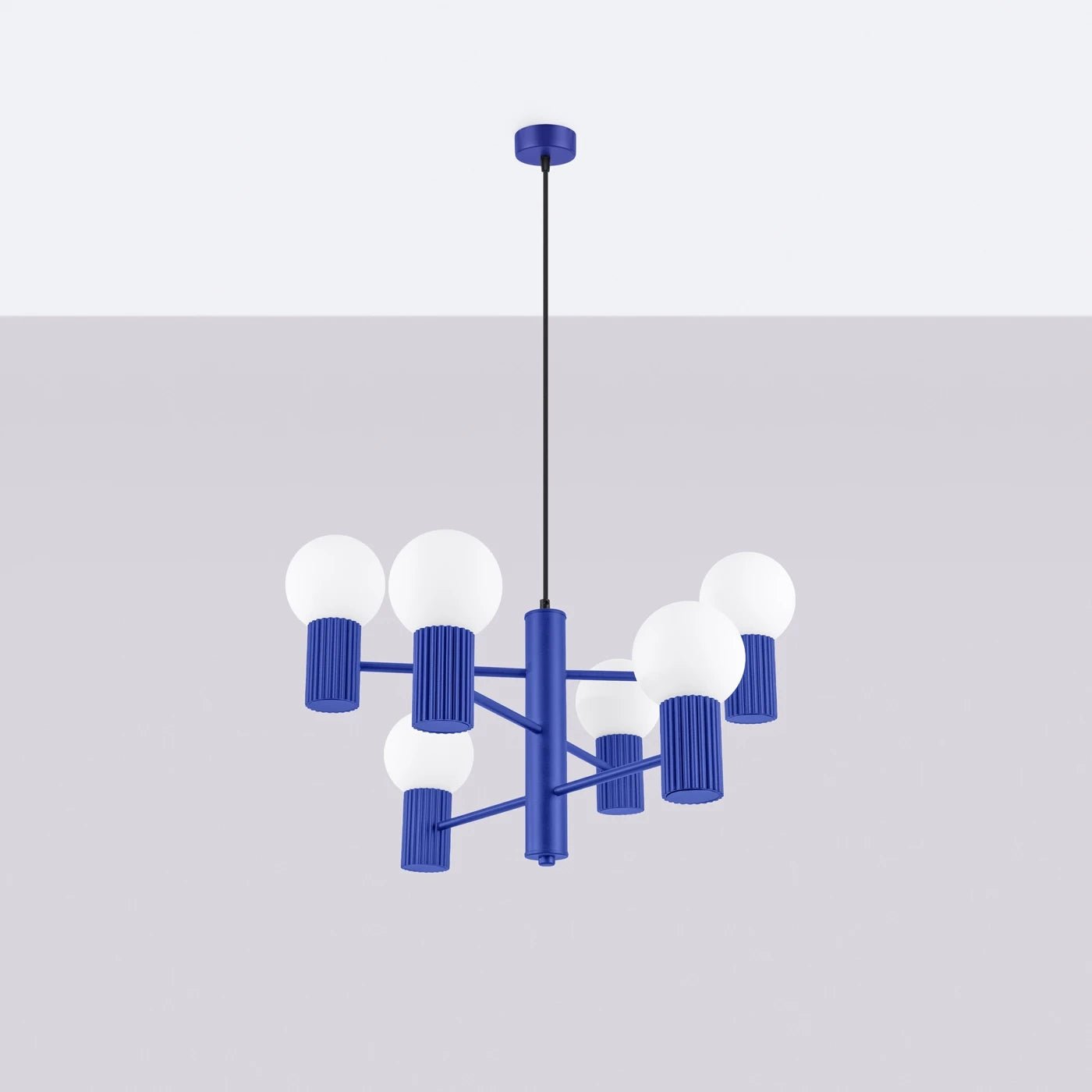 Kronleuchter "HALO 6" – in Ultramarin | Dexity Lichtdesign