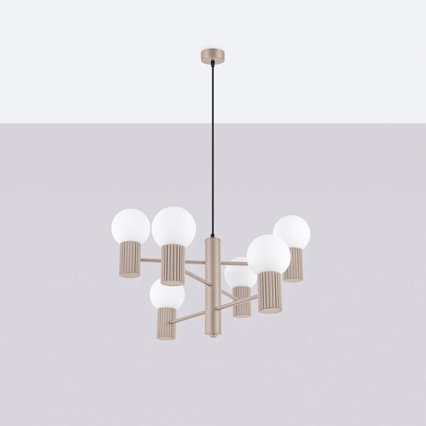 Kronleuchter "HALO 6" – in Taupe | Dexity Lichtdesign