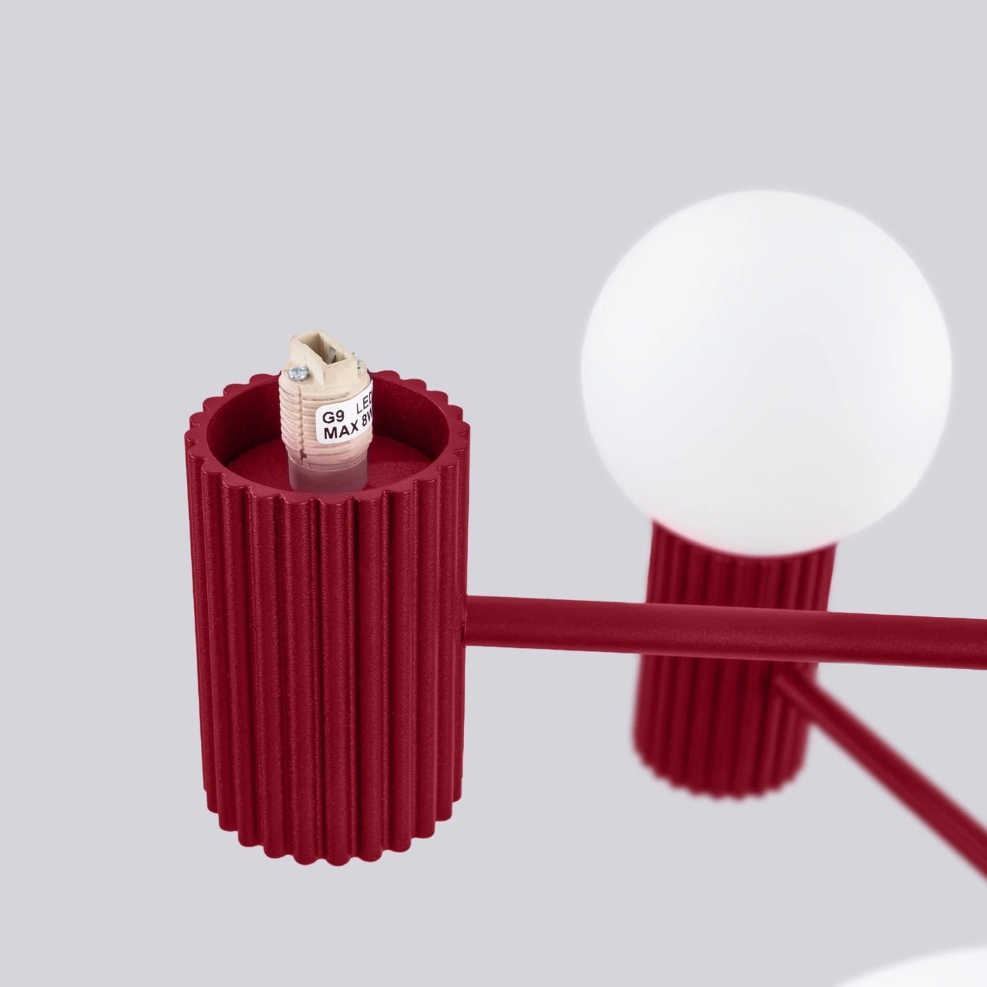 Kronleuchter "HALO 6" – in Burgunderrot | Dexity Lichtdesign