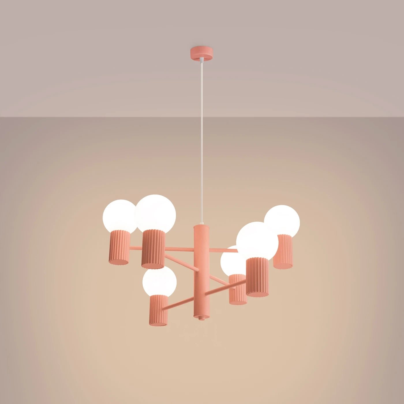 Kronleuchter "HALO 6" – in Apricot | Dexity Lichtdesign