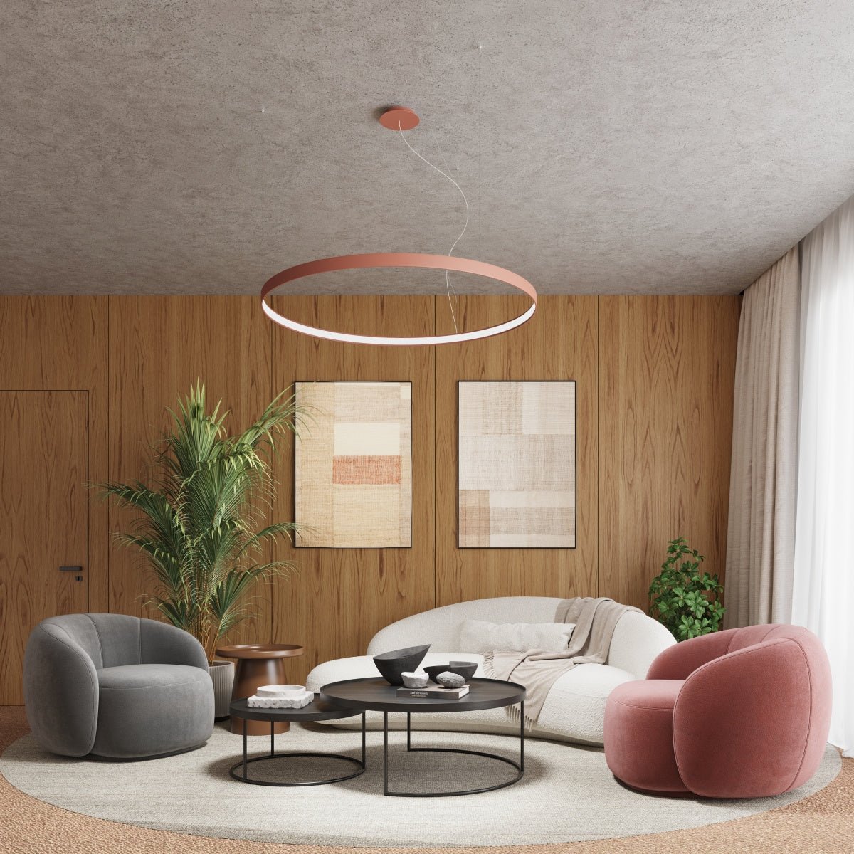 Kronleuchter "RIO 110" 3000K – Pendelleuchte in Roter Ocker | Dexity Lichtdesign