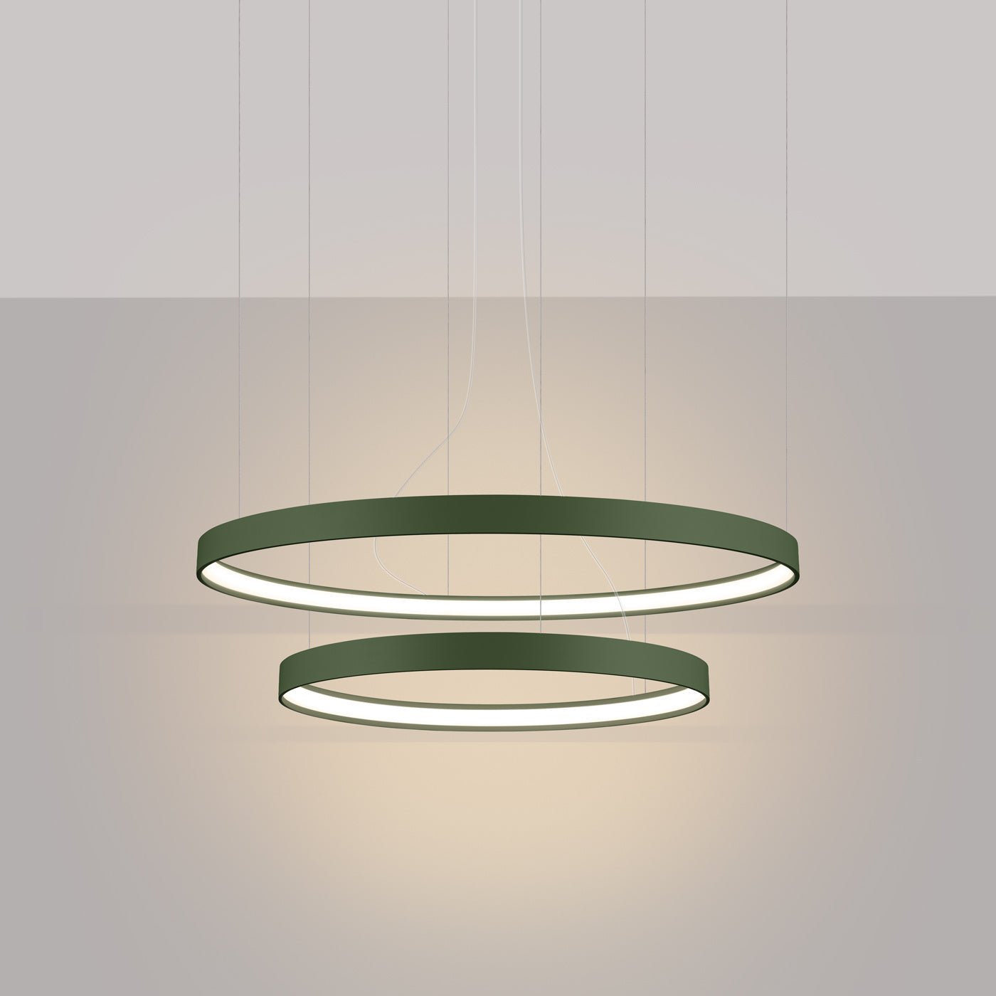 Kronleuchter "RIO 2" 3000K – Pendelleuchte in Olivgrün | Dexity Lichtdesign