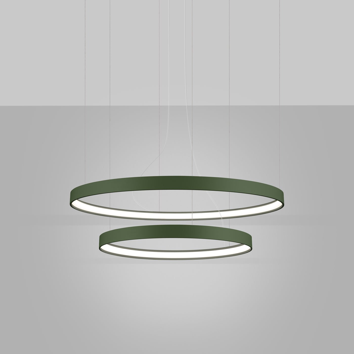 Kronleuchter "RIO 2" 4000K – Pendelleuchte in Olivgrün | Dexity Lichtdesign