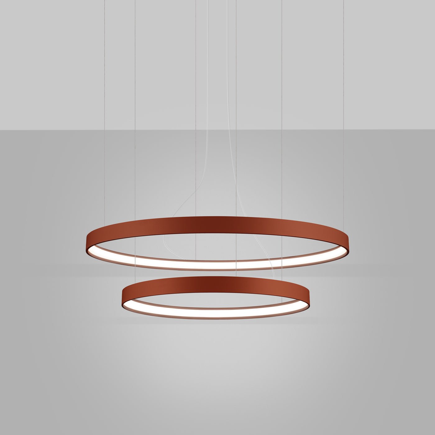 Kronleuchter "RIO 2" 4000K – Pendelleuchte in Roter Ocker | Dexity Lichtdesign