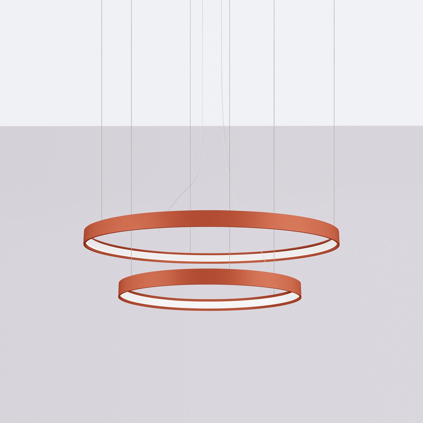 Kronleuchter "RIO 2" 4000K – Pendelleuchte in Roter Ocker | Dexity Lichtdesign