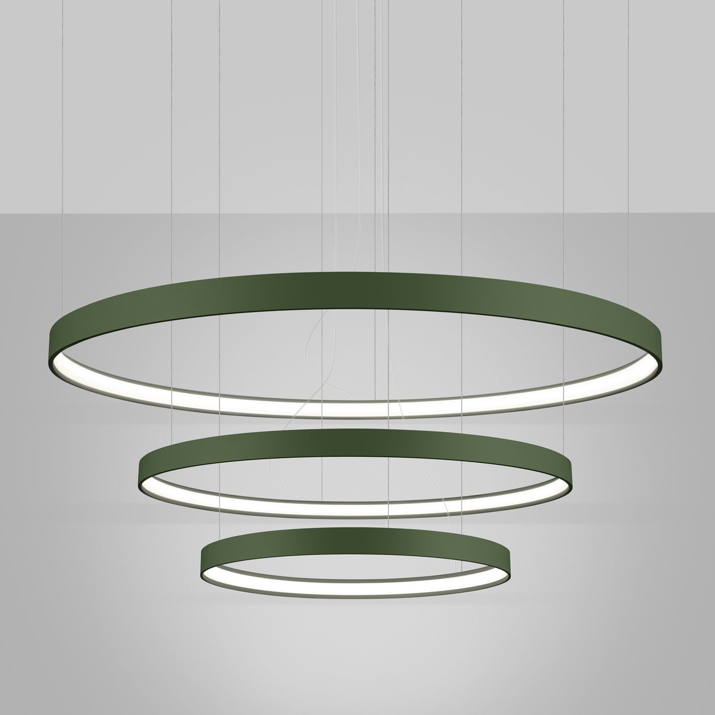 Kronleuchter "RIO 3" 4000K – Pendelleuchte in Olivgrün | Dexity Lichtdesign