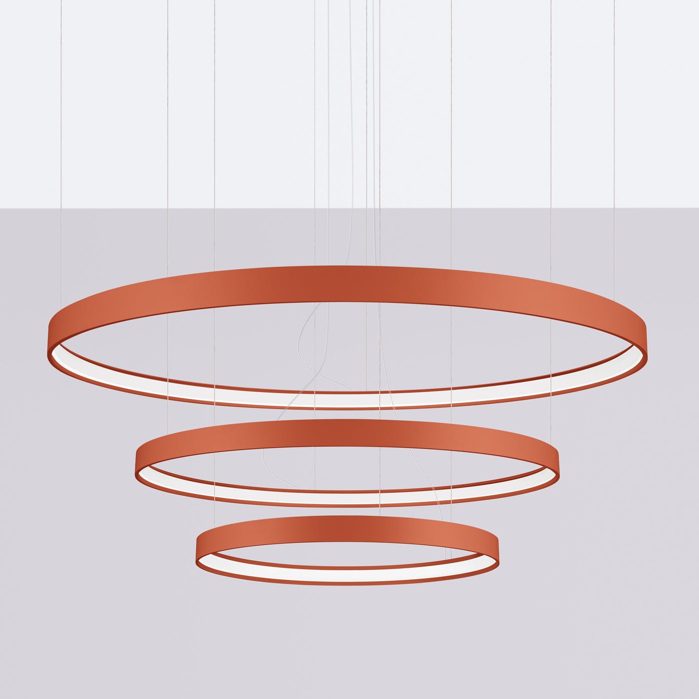 Kronleuchter "RIO 3" 4000K – Pendelleuchte in Roter Ocker | Dexity Lichtdesign