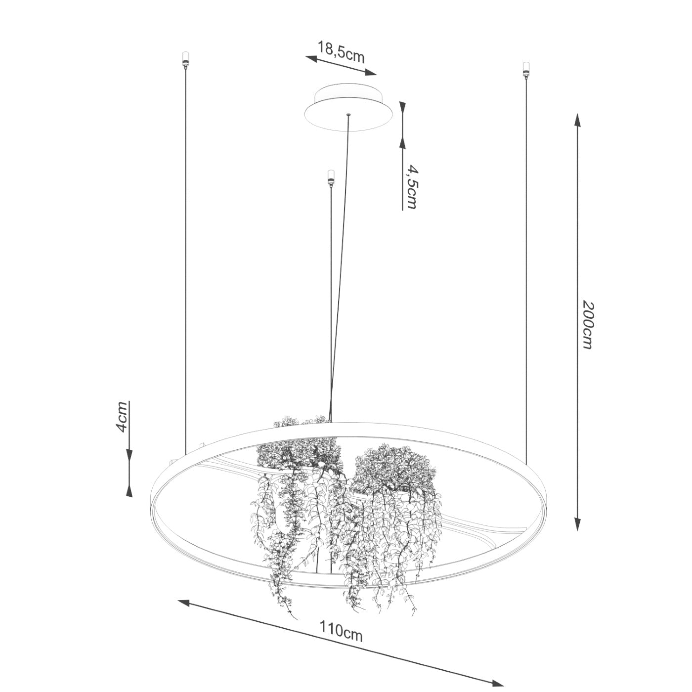 Kronleuchter "RIO BIO 110" 3000K – Pendelleuchte in | Dexity Lichtdesign