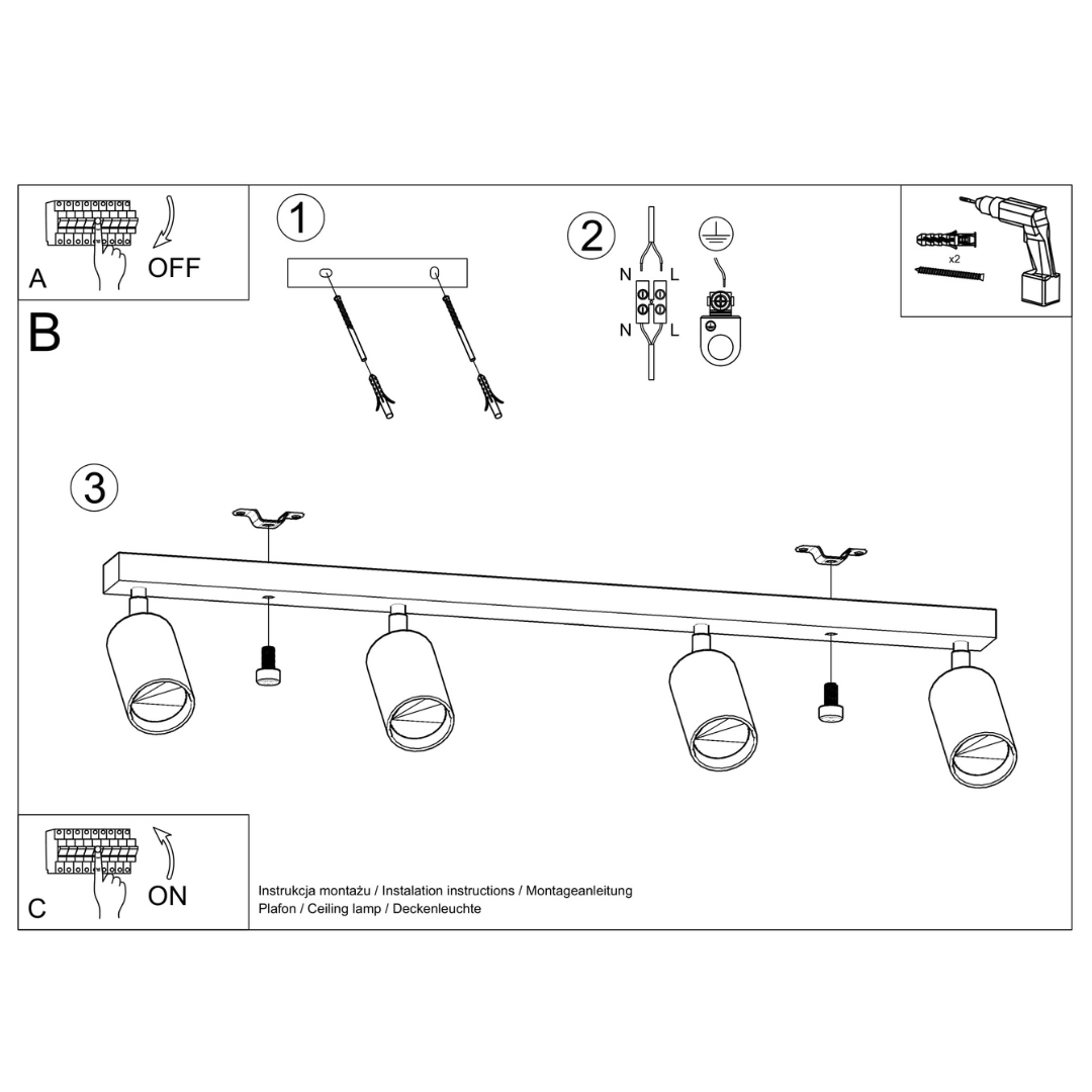Naturholz - Deckenleuchte „Berg 4“ – Deckenlampen in Naturholz | Dexity Lichtdesign