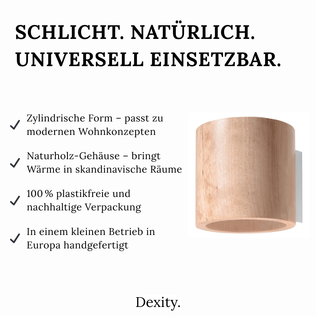 Naturholz - Wandleuchte "Orbis" – Wandlampen in Naturholz | Dexity Lichtdesign