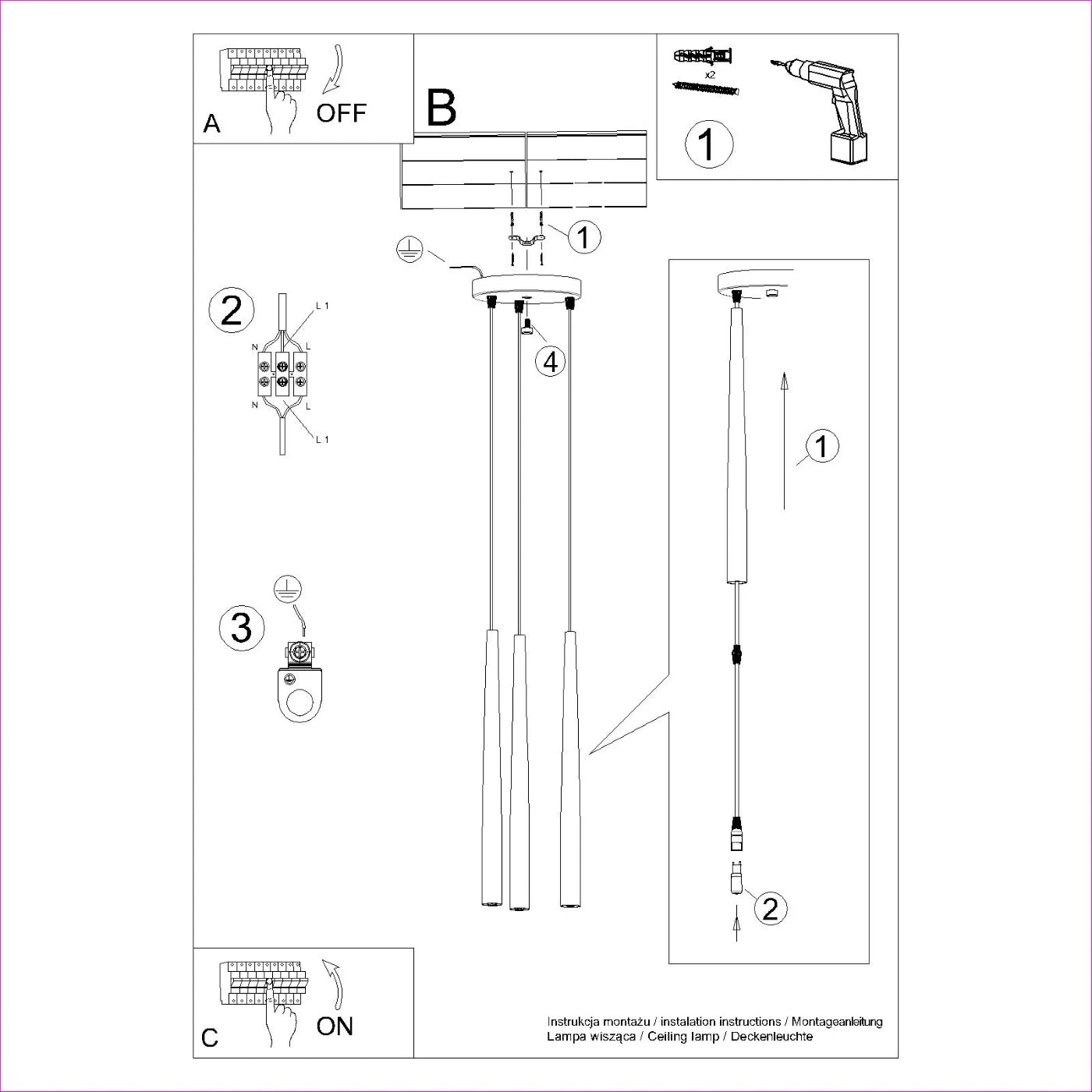 Pendelleuchte "BLISS 3P" – Pendelleuchte in Schwarz | Dexity Lichtdesign