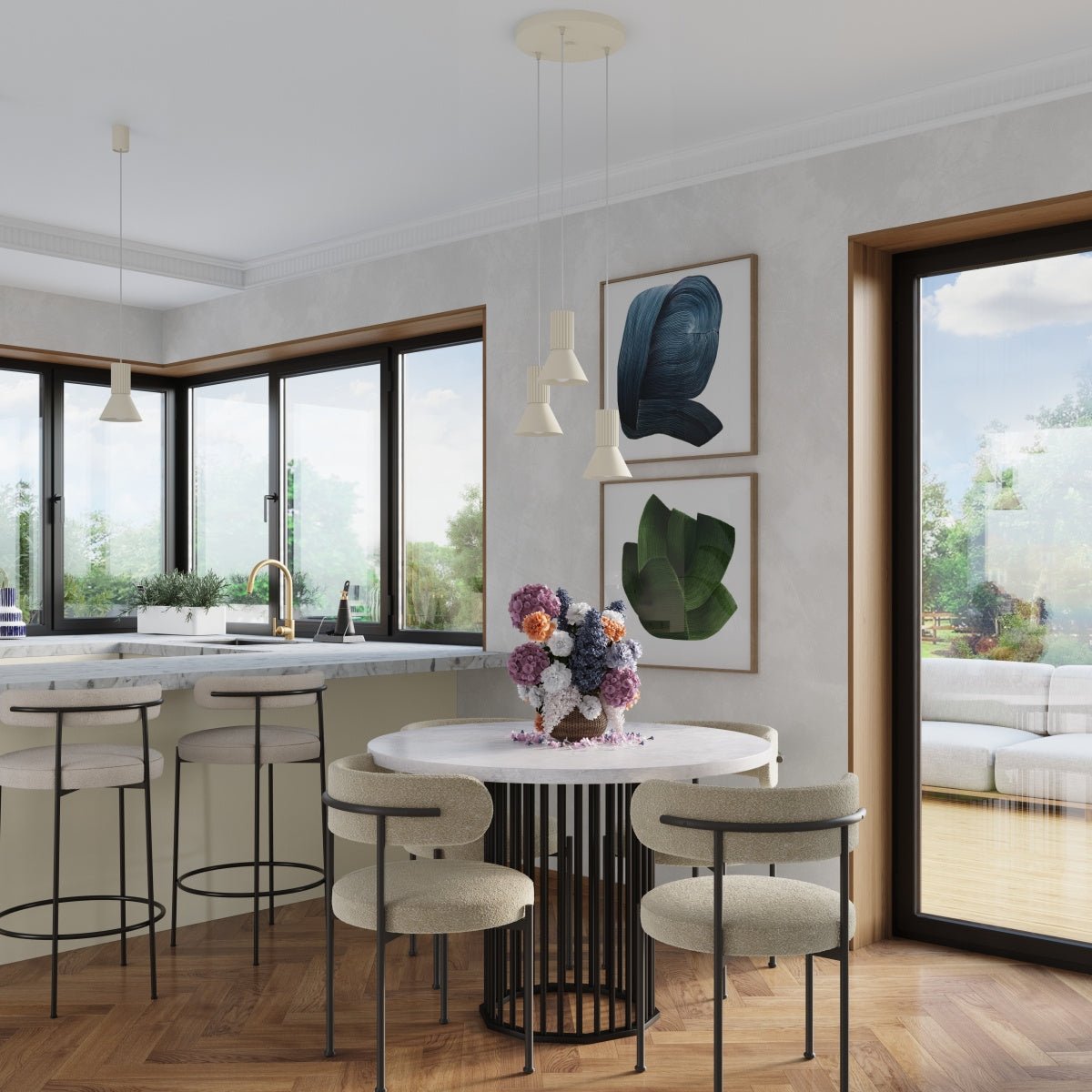 Pendelleuchte "ESTRIA 1" – in Beige | Dexity Lichtdesign
