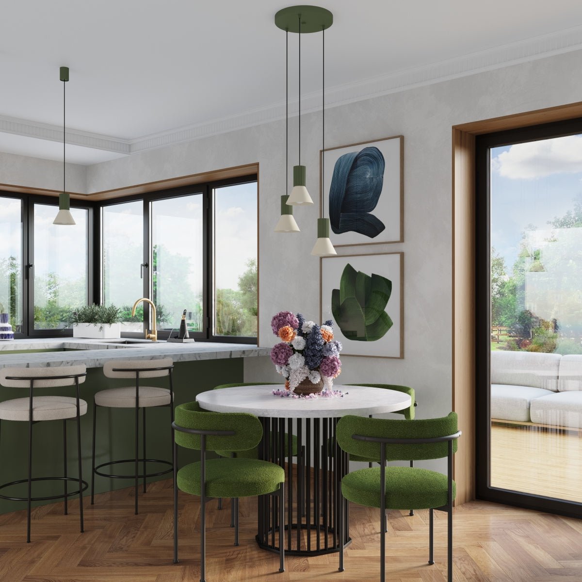 Pendelleuchte "ESTRIA 1" – in Olivgrün | Dexity Lichtdesign