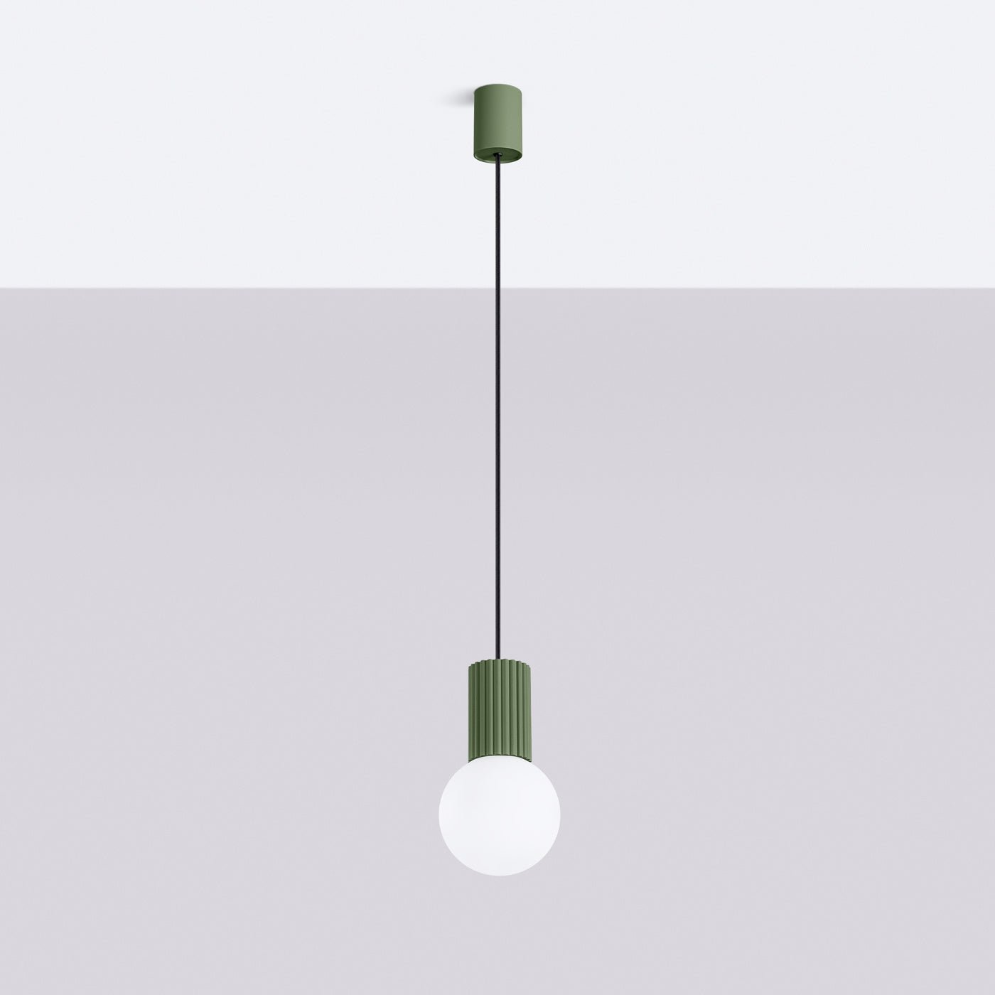 Pendelleuchte "HALO 1" – Pendelleuchte in Olivgrün | Dexity Lichtdesign