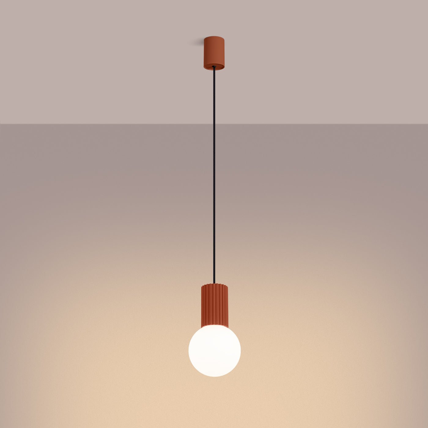 Pendelleuchte "HALO 1" – Pendelleuchte in Roter Ocker | Dexity Lichtdesign