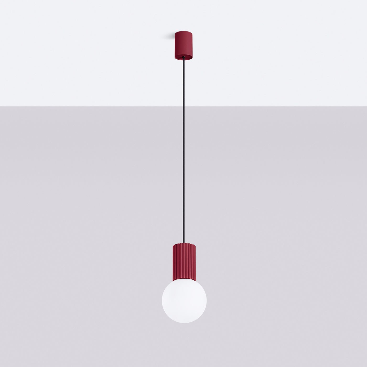 Pendelleuchte "HALO 1" – Pendelleuchte in Burgunderrot | Dexity Lichtdesign