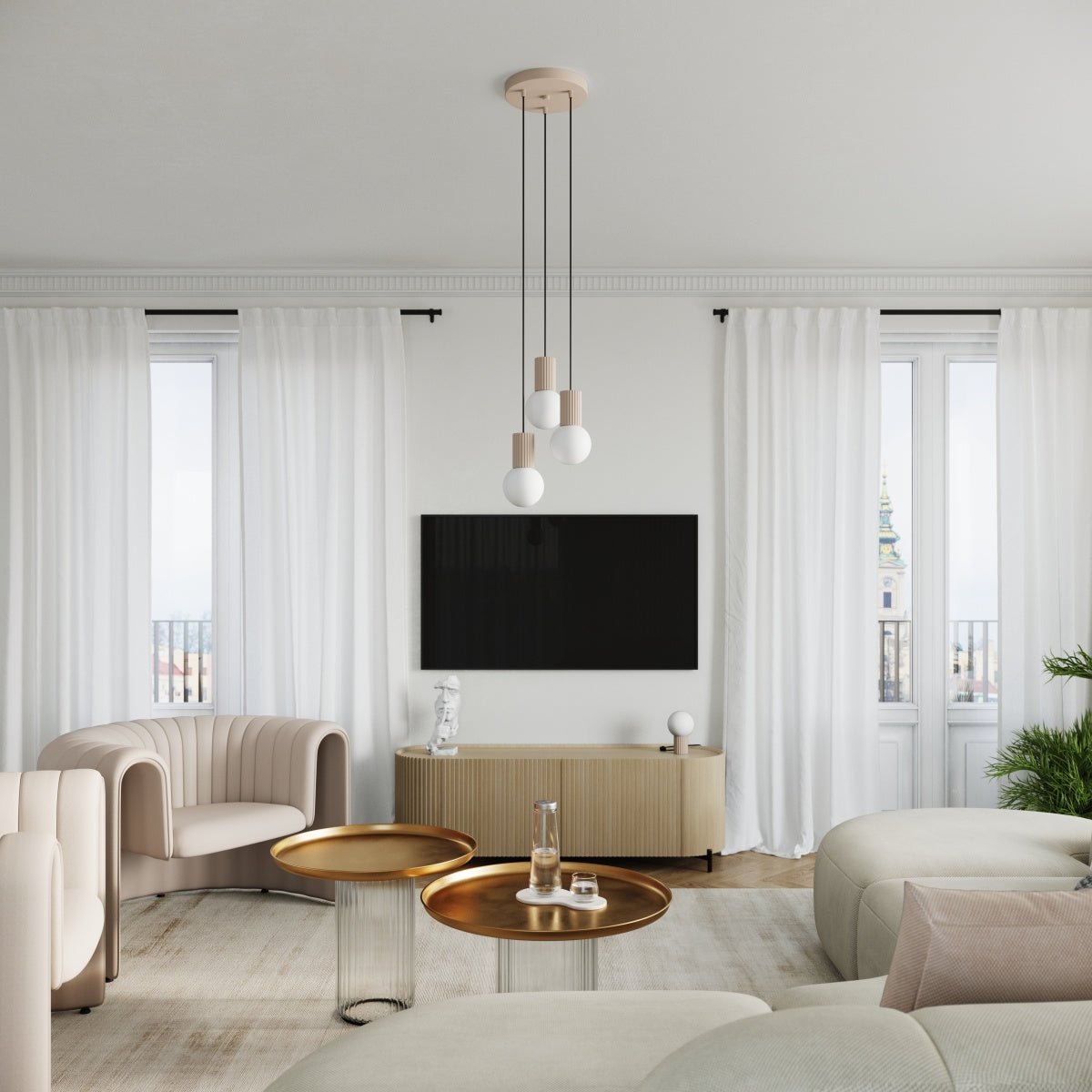 Pendelleuchte "HALO 3P" – Pendelleuchten in Taupe | Dexity Lichtdesign