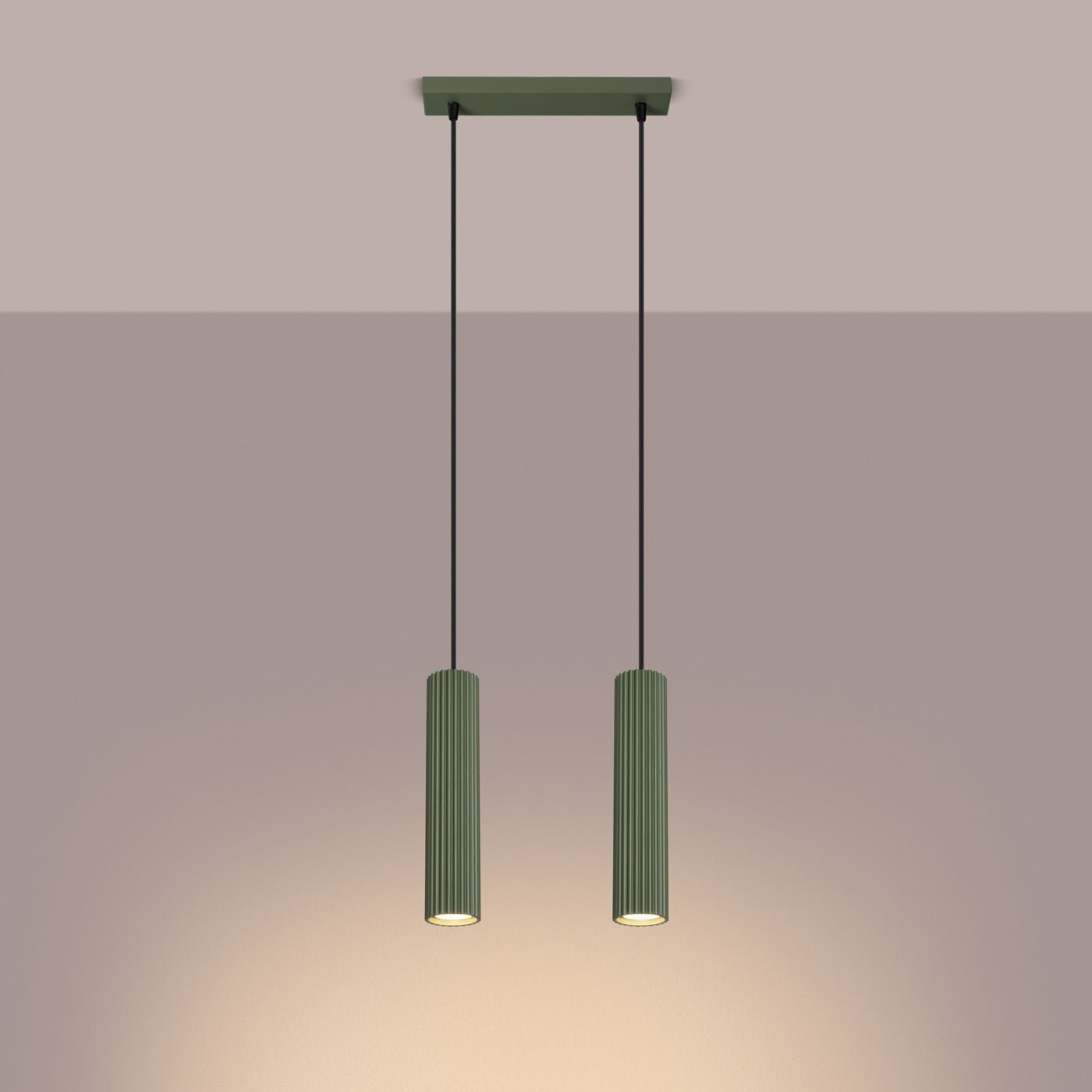 Pendelleuchte "KARBON 2" – Pendelleuchte in Olivgrün | Dexity Lichtdesign