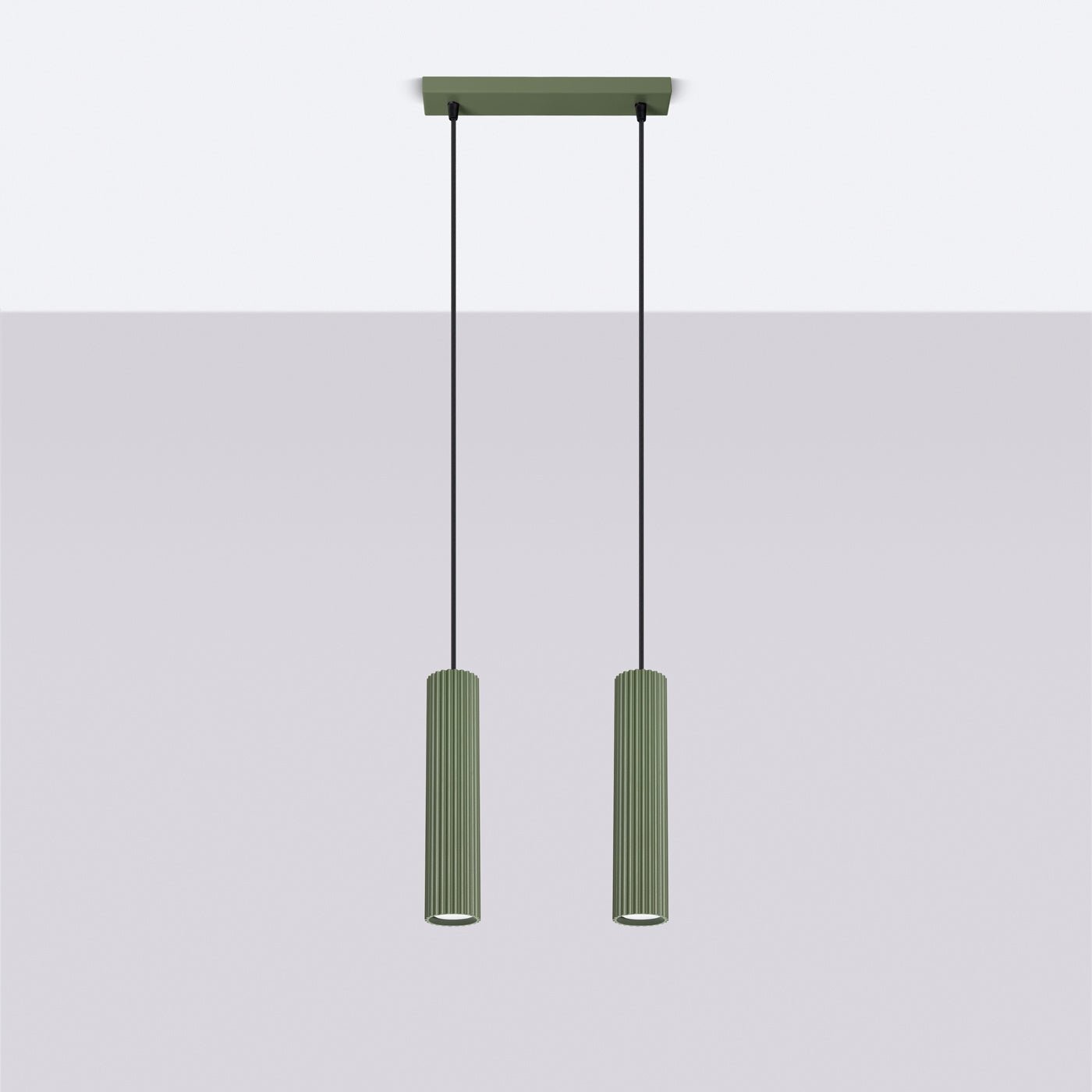 Pendelleuchte "KARBON 2" – Pendelleuchte in Olivgrün | Dexity Lichtdesign