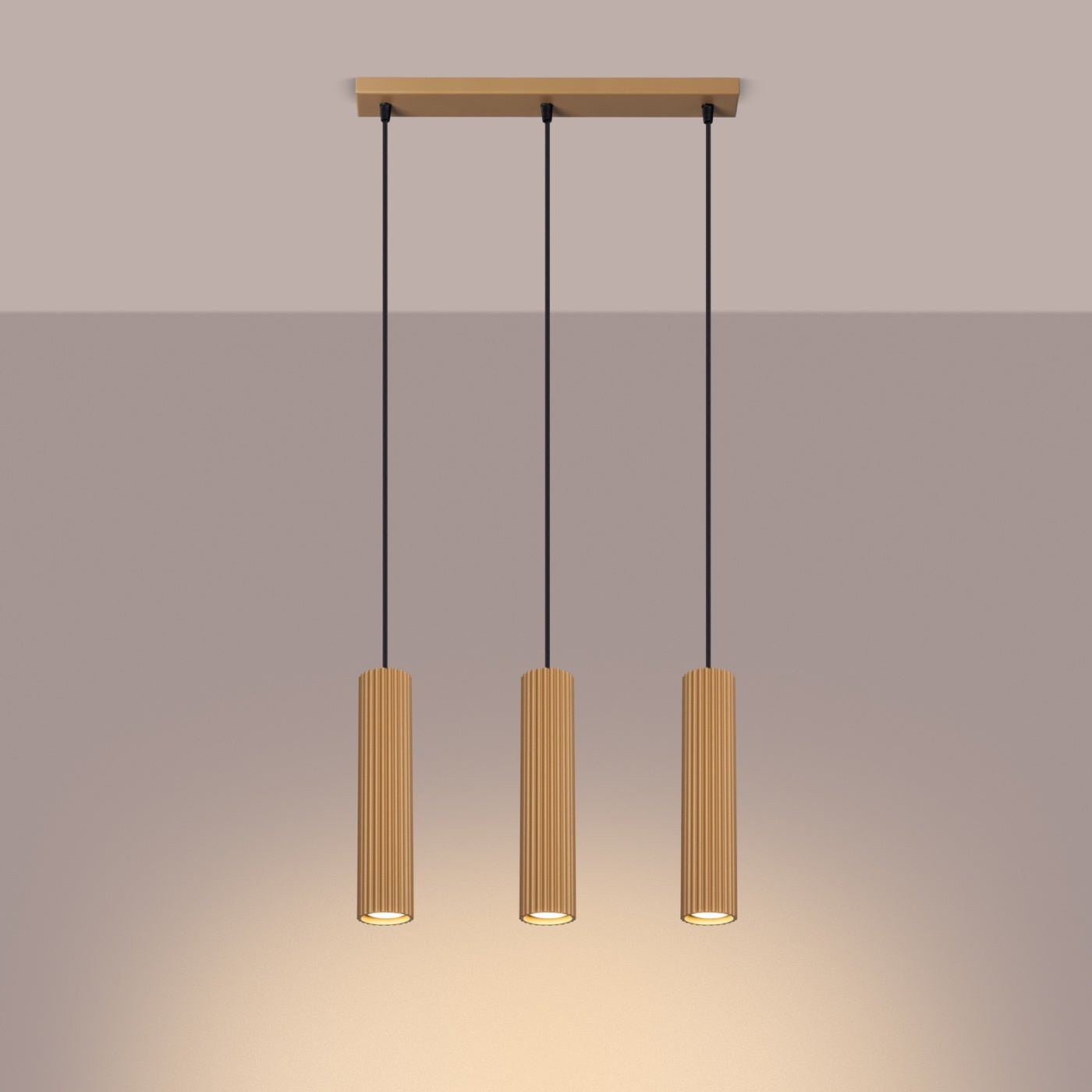 Pendelleuchte "KARBON 3L" – Pendelleuchte in Golden | Dexity Lichtdesign